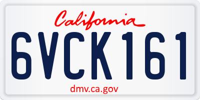 CA license plate 6VCK161