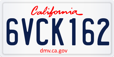 CA license plate 6VCK162