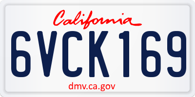 CA license plate 6VCK169