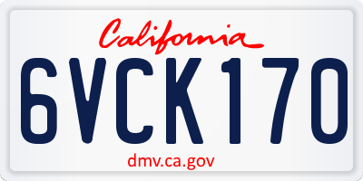 CA license plate 6VCK170