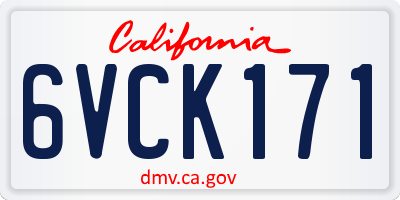 CA license plate 6VCK171