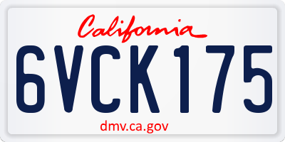 CA license plate 6VCK175