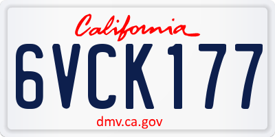 CA license plate 6VCK177