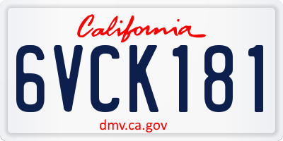 CA license plate 6VCK181