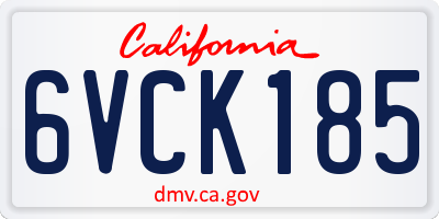 CA license plate 6VCK185