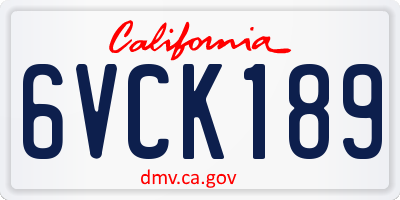 CA license plate 6VCK189