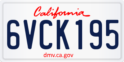 CA license plate 6VCK195