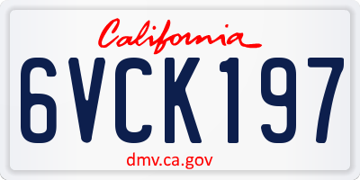 CA license plate 6VCK197