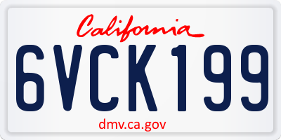 CA license plate 6VCK199