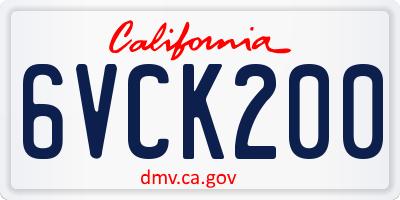 CA license plate 6VCK200