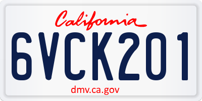 CA license plate 6VCK201