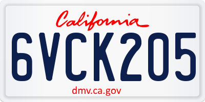 CA license plate 6VCK205