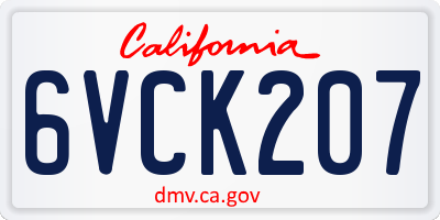 CA license plate 6VCK207