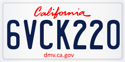 CA license plate 6VCK220
