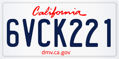 CA license plate 6VCK221