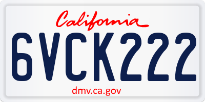 CA license plate 6VCK222