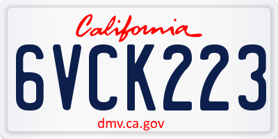 CA license plate 6VCK223