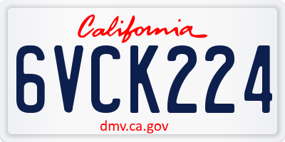 CA license plate 6VCK224
