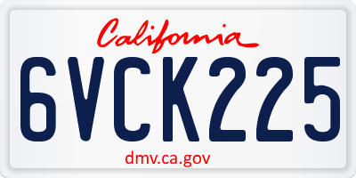 CA license plate 6VCK225