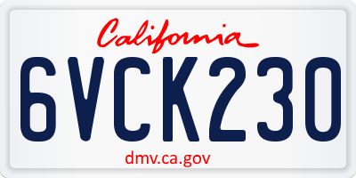 CA license plate 6VCK230
