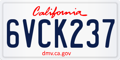 CA license plate 6VCK237