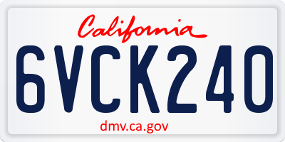 CA license plate 6VCK240
