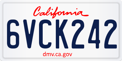 CA license plate 6VCK242