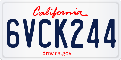 CA license plate 6VCK244