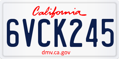 CA license plate 6VCK245