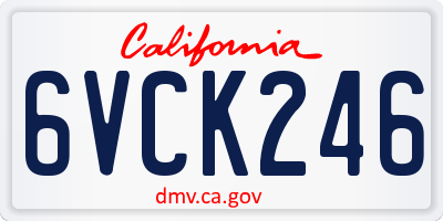 CA license plate 6VCK246