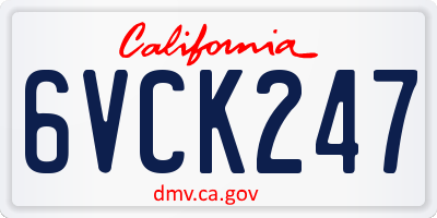 CA license plate 6VCK247