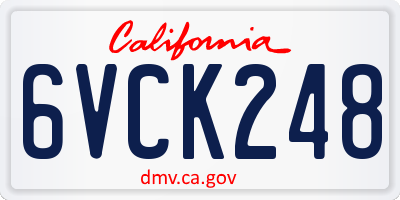CA license plate 6VCK248