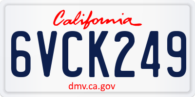 CA license plate 6VCK249