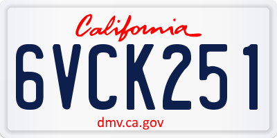 CA license plate 6VCK251