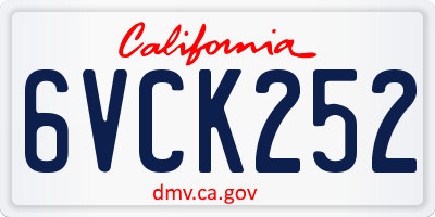 CA license plate 6VCK252