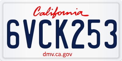 CA license plate 6VCK253