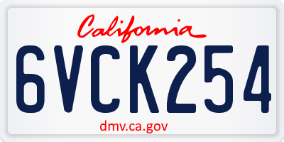 CA license plate 6VCK254