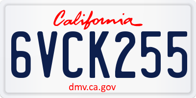 CA license plate 6VCK255