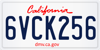 CA license plate 6VCK256