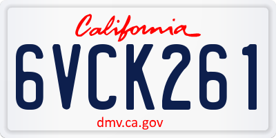 CA license plate 6VCK261