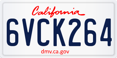 CA license plate 6VCK264