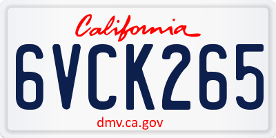 CA license plate 6VCK265