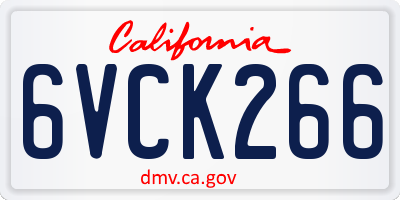 CA license plate 6VCK266