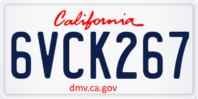 CA license plate 6VCK267