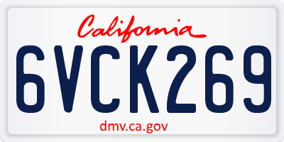 CA license plate 6VCK269