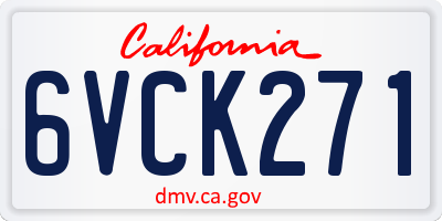 CA license plate 6VCK271