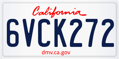 CA license plate 6VCK272
