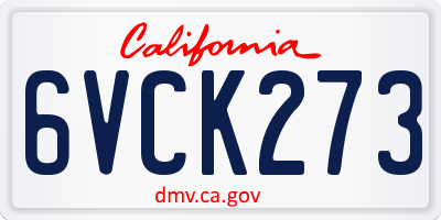 CA license plate 6VCK273