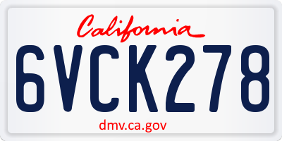 CA license plate 6VCK278