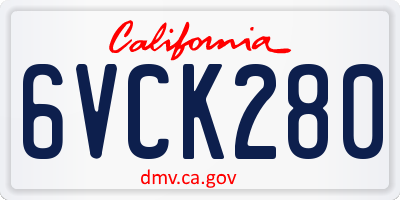 CA license plate 6VCK280